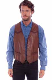 [Scully Leather Snap Front Vest (BIG)]