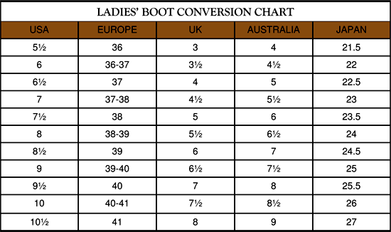 West Loop Size Chart