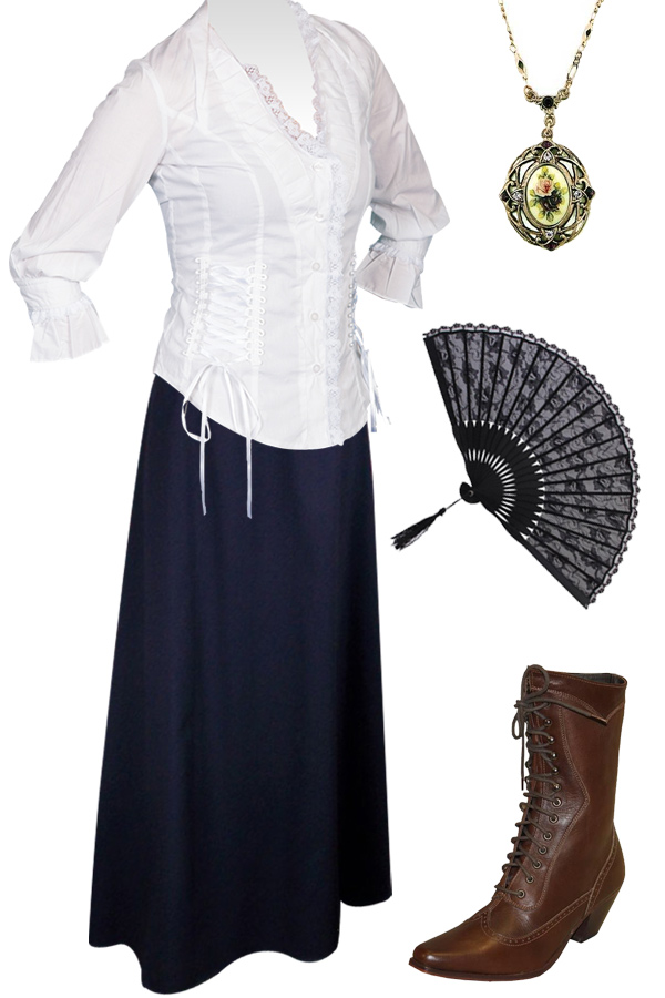 Marion Outfit a Corset Top with Victorian Walking Skirt
